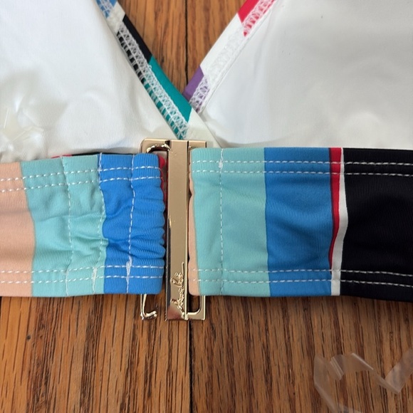 Anne Cole Signature Wavy Stripe Marilyn Halter Bikini Top NWT swimsuit - Picture 6 of 6